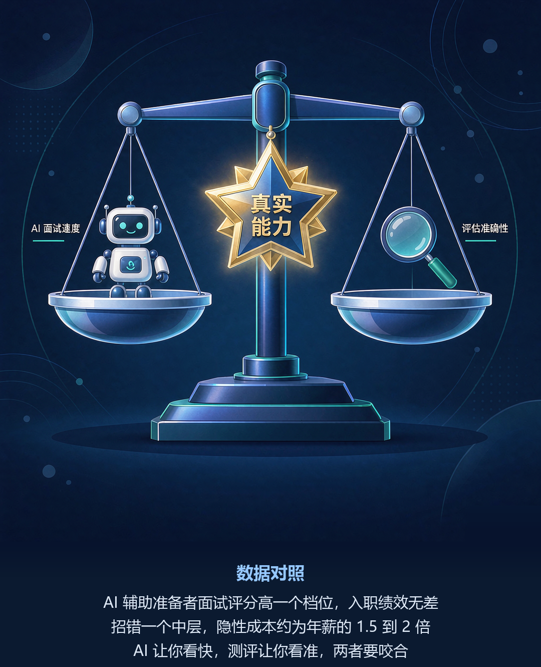AI面试速度与评估准确性的天平观点图
