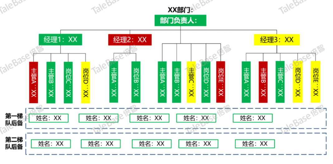人才盘点结果分布与校准示意图